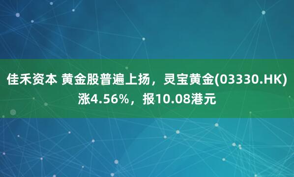 佳禾资本 黄金股普遍上扬，灵宝黄金(03330.HK)涨4.56%，报10.08港元
